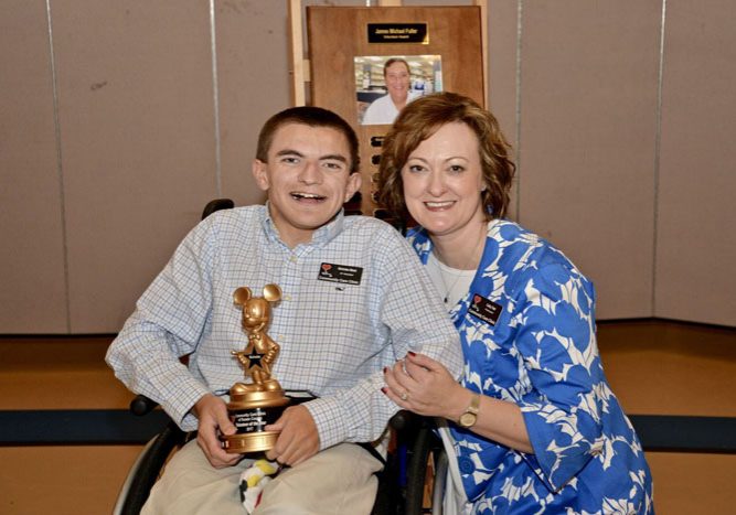 Nicholas Black was recognized as Volunteer of the Year by the Community Care Clinic. With him is clinic pharmacist Cathy Teat. 